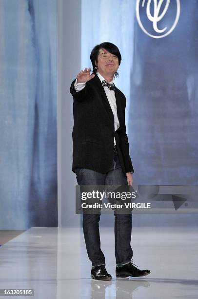 Designer Valentin Yudashkin walks the runway during the Valentin Yudashkin Fall/Winter 2013 Ready-to-Wear show as part of Paris Fashion Week at Hotel...
