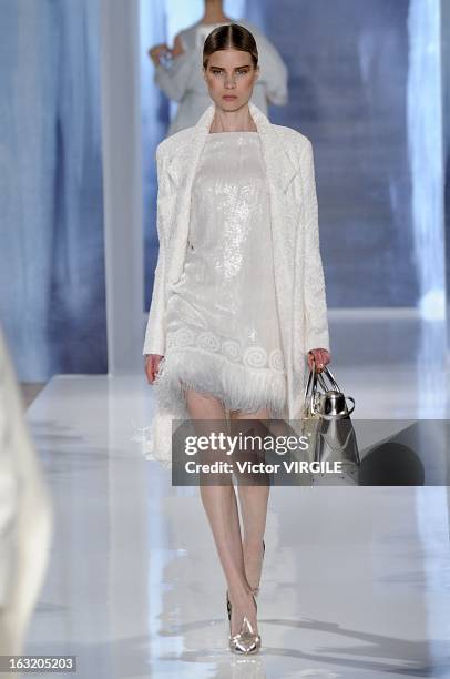 Model walks the runway during the Valentin Yudashkin Fall/Winter 2013 Ready-to-Wear show as part of Paris Fashion Week at Hotel Westin on March 4,...