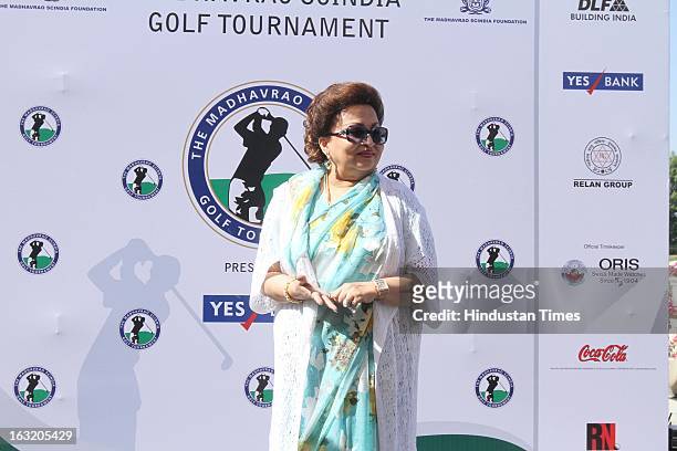 Madhavi Raje Scindia during Madhavrao Scindia Golf Tournament 2013 at DLF Country Club on March 3, 2013 in Gurgaon, India.