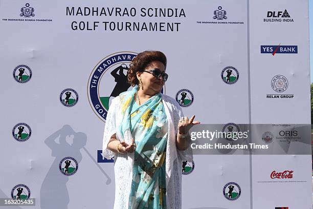 Madhavi Raje Scindia during Madhavrao Scindia Golf Tournament 2013 at DLF Country Club on March 3, 2013 in Gurgaon, India.