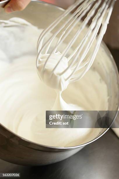 whipped cream - whisk foto e immagini stock