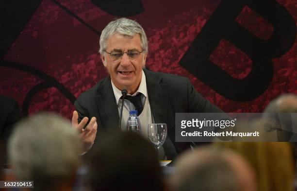 Salvador Garcia attends the press presentation of the 'FCBVirtualTour' at Camp Nou on March 6, 2013 in Barcelona, Spain. The online virtual tour will...