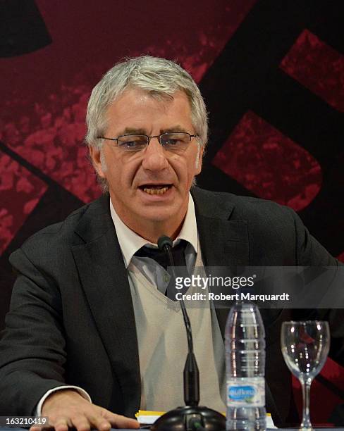 Salvador Garcia attends the press presentation of the 'FCBVirtualTour' at Camp Nou on March 6, 2013 in Barcelona, Spain. The online virtual tour will...