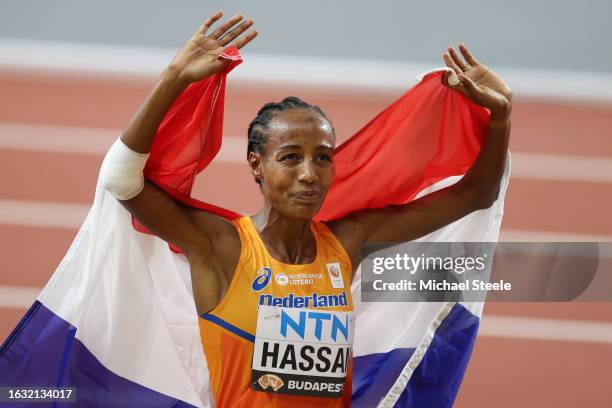 Sifan Hassan of Team Netherlands reacts after competing in the Women's 1500m Final during day four of the World Athletics Championships Budapest 2023...