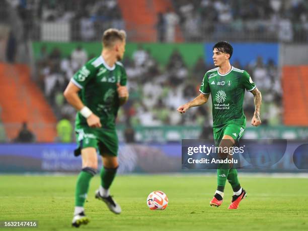 Roger Ibanez of Al-Ahli Saudi FC in action during the Saudi Pro League week 4 match between Al-Ahli Saudi FC and Al-Tai FC at Prince Abdullah Al...