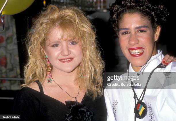 Actress Tina Yothers and Actress Rain Pryor attend Tina Yothers' 16th Birthday Party on May 5, 1989 at Ed Debevic's Restaurant in Beverly Hills,...