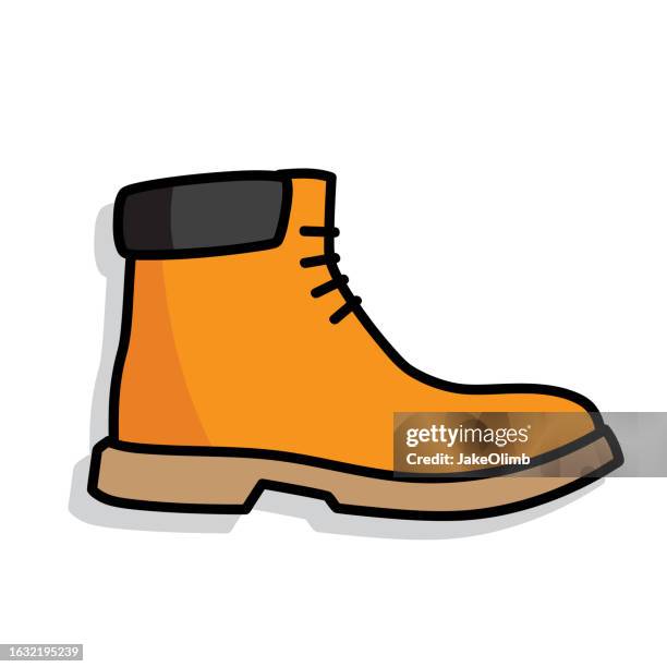 stockillustraties, clipart, cartoons en iconen met work boot doodle 6 - stappen