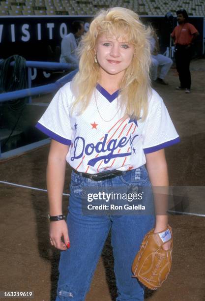 Actress Tina Yothers attends the 30th Annual "Hollywood Stars Night" Celebrity Baseball Game on August 20, 1988 at Dodger Stadium in Los Angeles,...