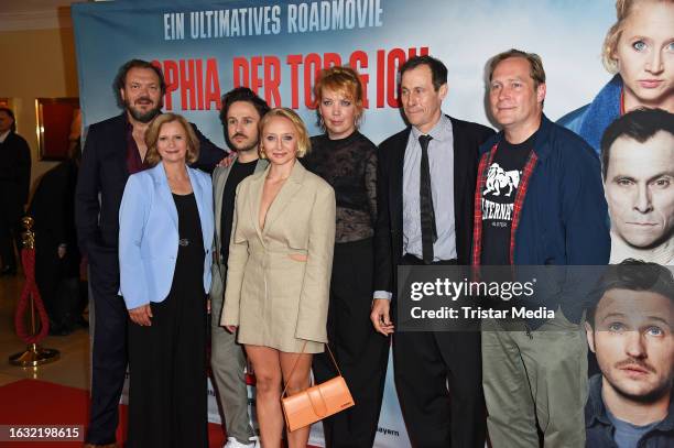 Charly Hübner, Johanna Gastdorf, Dimitrij Schaad, Anna Maria Mühe, Lina Beckmann, Marc Hosemann and Thees Uhlmann attend the "Sophia, der Tod und...