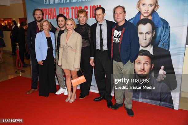 Charly Hübner, Johanna Gastdorf, Dimitrij Schaad, Anna Maria Mühe, Lina Beckmann, Marc Hosemann and Thees Uhlmann attend the "Sophia, der Tod und...