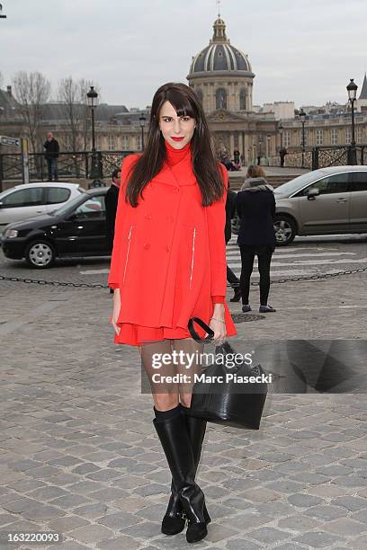 Caroline Sieber arrives to attend the 'Louis Vuitton' Fall/Winter 2013 Ready-to-Wear show as part of Paris Fashion Week on March 6, 2013 in Paris,...