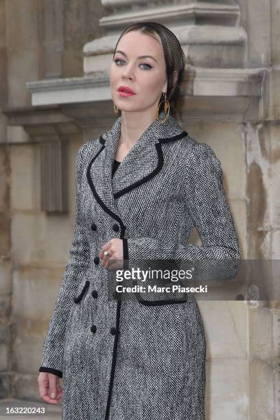 Ulyana Sergeenko arrives to attend the 'Louis Vuitton' Fall/Winter 2013 Ready-to-Wear show as part of Paris Fashion Week on March 6, 2013 in Paris,...