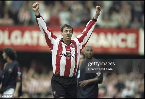 Matt Le Tissier of Southampton celebrates during the FA Carling Premiership match against Newcastle United at the Dell in Southampton, England....