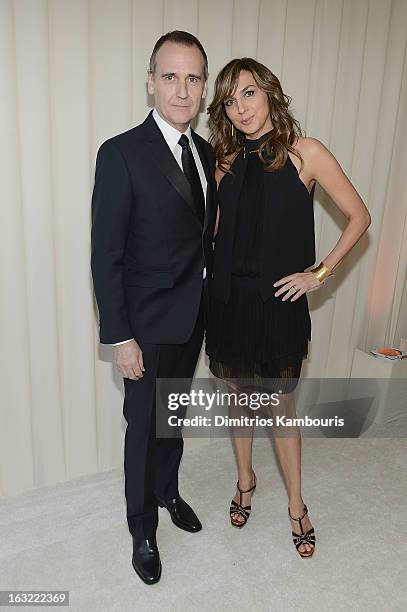 Nigel Curtiss and Monica Mitro attend the 21st Annual Elton John AIDS Foundation Academy Awards Viewing Party at Pacific Design Center on February...