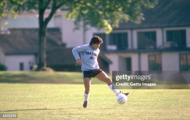 Diego Maradona of Agentina in action during a training session. \ Mandatory Credit: Allsport UK /Allsport