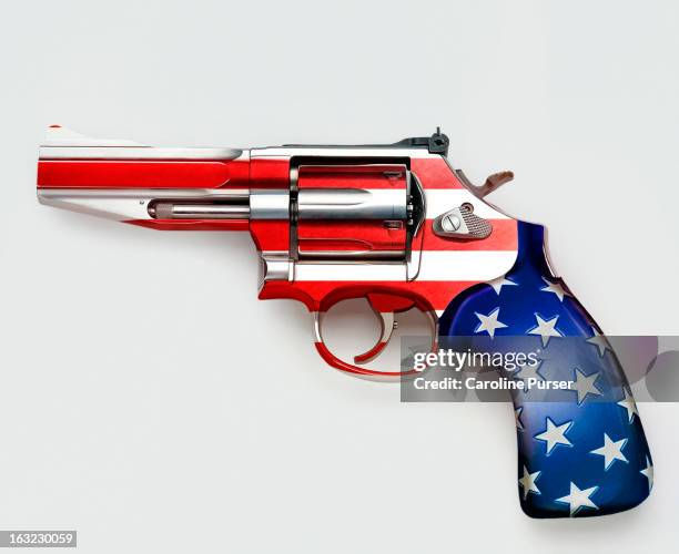 stars and stripes on gun - guns ストックフォトと画像