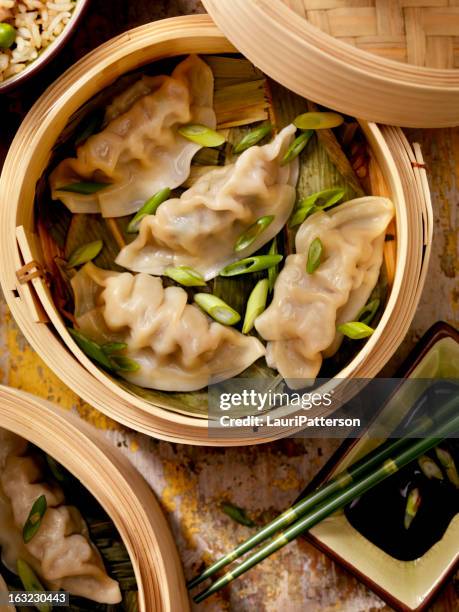 steamed dumplings - dumpling stock pictures, royalty-free photos & images