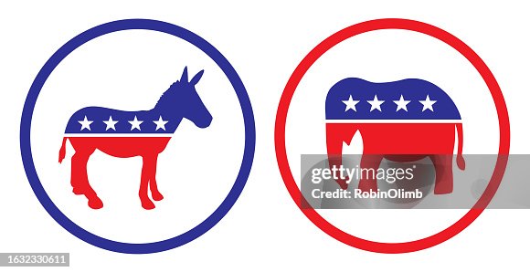 Donkey And Elephant Icon Set Donkey And Elephant Icon Set