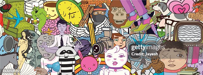 Set of doodles interlacing to create a background Set of doodles interlacing to create a background