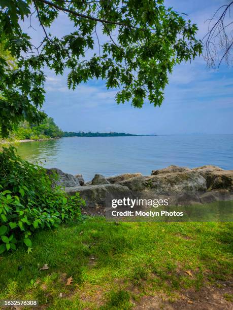 tranquility - lake ontario in mississauga - mississauga stock pictures, royalty-free photos & images