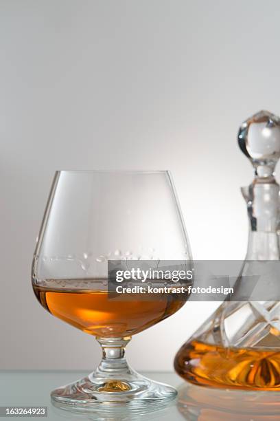 glass, brandy, cognac, snifter, decanter - brandy snifter stock pictures, royalty-free photos & images