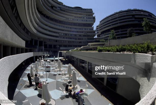 Exterior view of the Watergate Hotel on May 13, 1996 in Washington, DC.