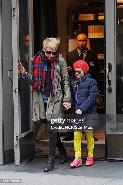 Actress Michelle Williams and her daughter Matilda Ledger as seen on March 6, 2013 in New York City.