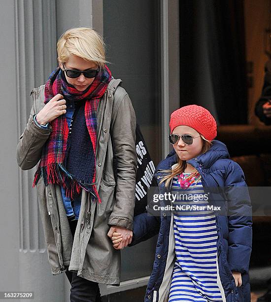 Actress Michelle Williams and her daughter Matilda Ledger as seen on March 6, 2013 in New York City.