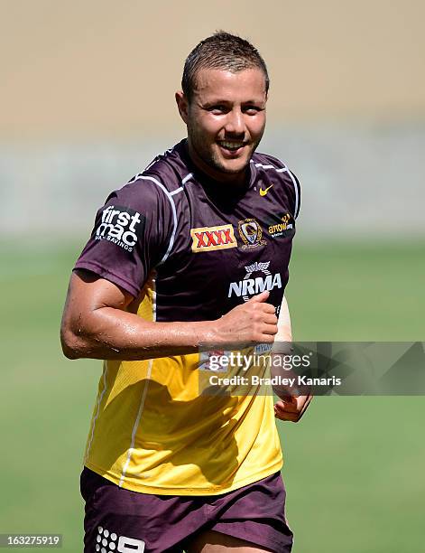 Scott Prince during a Brisbane Broncos NRL training session on March 7, 2013 in Brisbane, Australia.