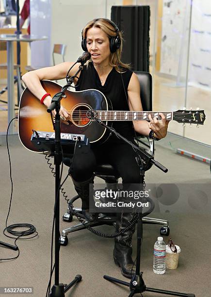 Singer Sheryl Crow performs on SiriusXM's The Highway at the SiriusXM Studios on March 6, 2013 in New York City.