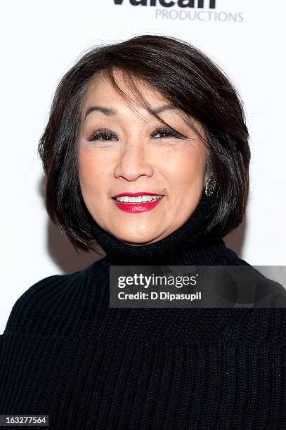 Connie Chung attends the "Girl Rising" premiere at The Paris Theatre on March 6, 2013 in New York City.