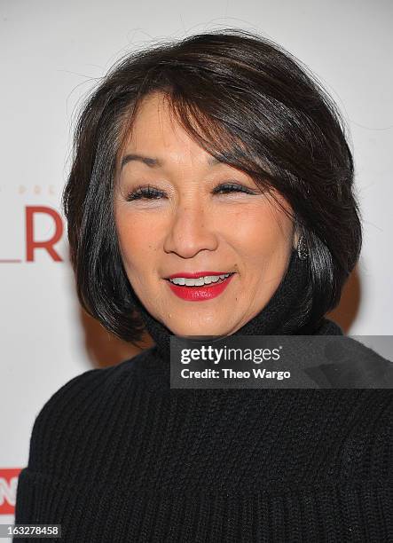 Connie Chung attends the "Girl Rising" premiere at The Paris Theatre on March 6, 2013 in New York City.