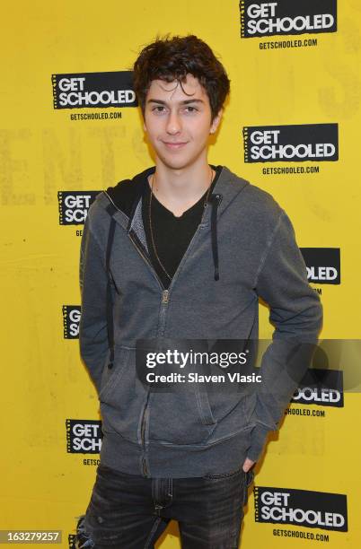 Actor Nat Wolff attends a sneak peek preview screening of "Admission" at Vilidus Prep on March 6, 2013 in the Bronx borough of New York City.