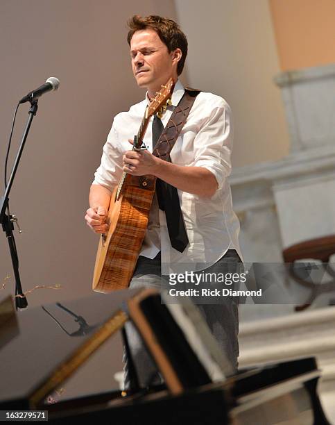 What I already Know" performed by Bryan White during the memorial service for Mindy McCready at Cathedral of the Incarnation on March 6, 2013 in...