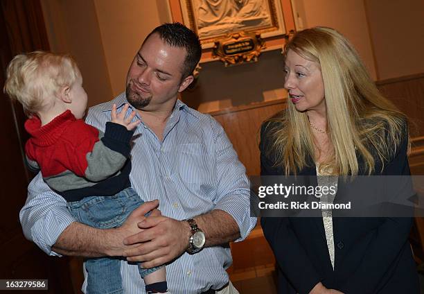 Tim McCready - Mindy's Brother and Gayle Inge - Mindy's Mother attend the memorial service for Mindy McCready at Cathedral of the Incarnation on...