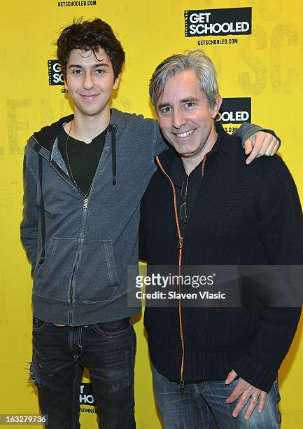 Actor Nat Wolff and director Paul Weitz attend a sneak peek preview screening of "Admission" at Vilidus Prep on March 6, 2013 in the Bronx borough of...