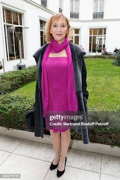 Marie-Anne Chazel poses prior to the Jitrois Fall/Winter 2013 Ready-to-Wear show as part of Paris Fashion Week on March 6, 2013 in Paris, France.