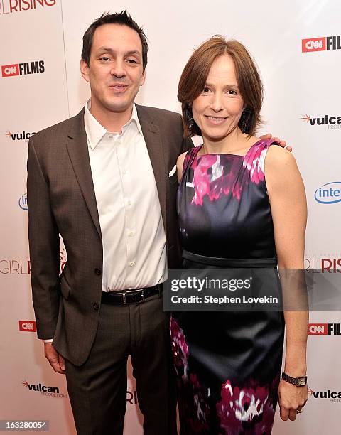 Director Richard Robbins and producer Holly Gordon attend the "Girl Rising" premiere at The Paris Theatre on March 6, 2013 in New York City.