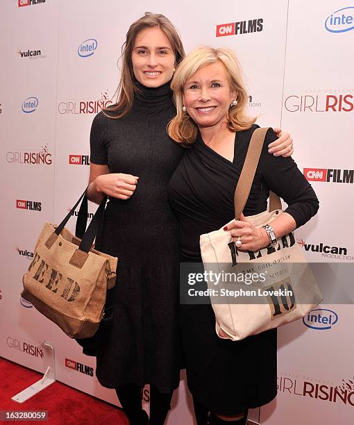 Designer Lauren Bush Lauren and Sharon Bush attend the "Girl Rising" premiere at The Paris Theatre on March 6, 2013 in New York City.