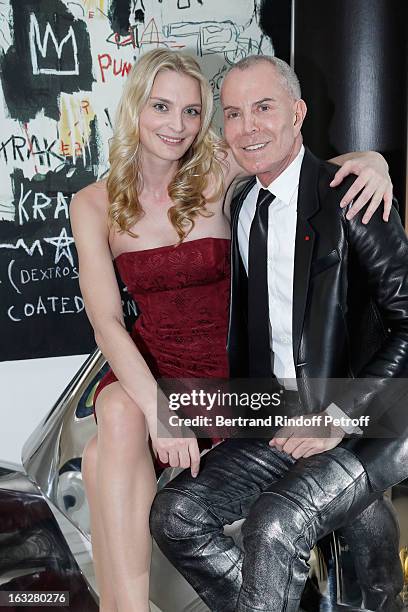 Jean-Claude Jitrois and Sarah Marshall pose prior to the Jitrois Fall/Winter 2013 Ready-to-Wear show as part of Paris Fashion Week on March 6, 2013...