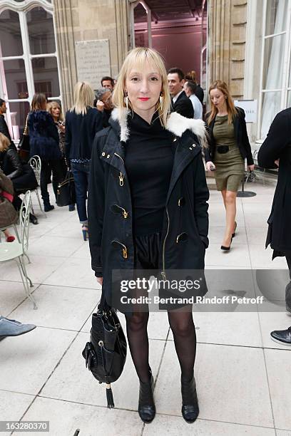 Audrey Lamy poses prior to the Jitrois Fall/Winter 2013 Ready-to-Wear show as part of Paris Fashion Week on March 6, 2013 in Paris, France.