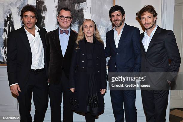 Adriano Giannini, Luca Dini, Director of Vanity Fair Italia, Franca Sozzani, Vogue Italia Editor in Chief, Pierfrancesco Favino and Giorgio Pasotti...