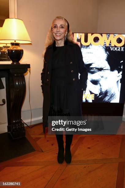 Franca Sozzani, Vogue Italia Editor in Chief, attends the charity auctioning of the first "Citroen DS3 Cabrio L'Uomo Vogue" hosted by L'Uomo Vogue...