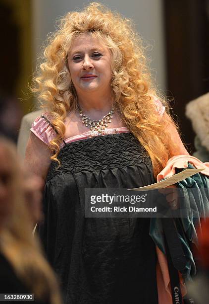 Mindy McCready's Aunt Teri Greene attends the memorial service for Mindy McCready at Cathedral of the Incarnation on March 6, 2013 in Nashville,...