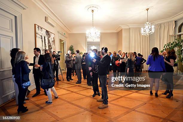 General view of atmosphere is seen during the charity auctioning of the first "Citroen DS3 Cabrio L'Uomo Vogue" hosted by L'Uomo Vogue and Citroen at...