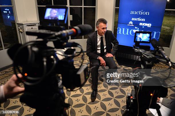 Thierry Metroz, Head of Citroen Design, gives an interview during the charity auctioning of the first "Citroen DS3 Cabrio L'Uomo Vogue" hosted by...