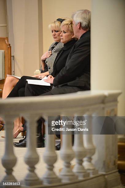 Bekka Bramlett, Lorrie Morgan and Randy White attend the memorial service for Mindy McCready at Cathedral of the Incarnation on March 6, 2013 in...