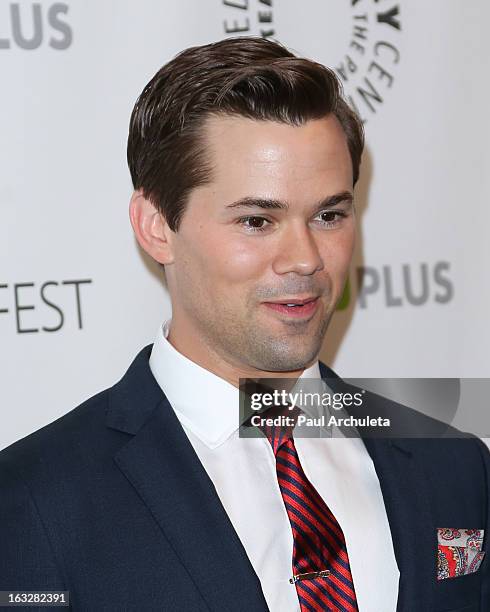 Actor Andrew Rannells attends the 30th annual PaleyFest featuring the cast of "The New Normal" at Saban Theatre on March 6, 2013 in Beverly Hills,...