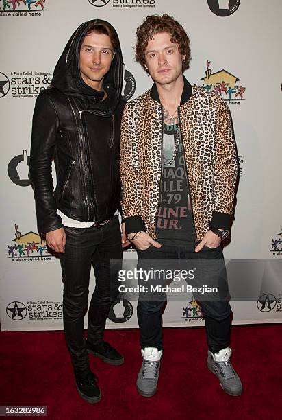 Ryan Follese and Nash Overstreet of Hot Chelle Rae attend 7th Annual "Stars & Strikes" Celebrity Bowling And Poker Tournament Benefiting A Place...