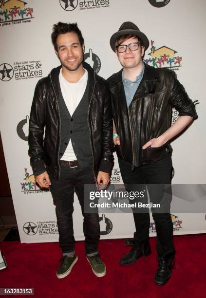 Pete Wentz and Patrick Stump attend the 7th Annual "Stars and Strikes" Celebrity Bowling And Poker Tournament Benefiting A Place Called Home at PINZ...